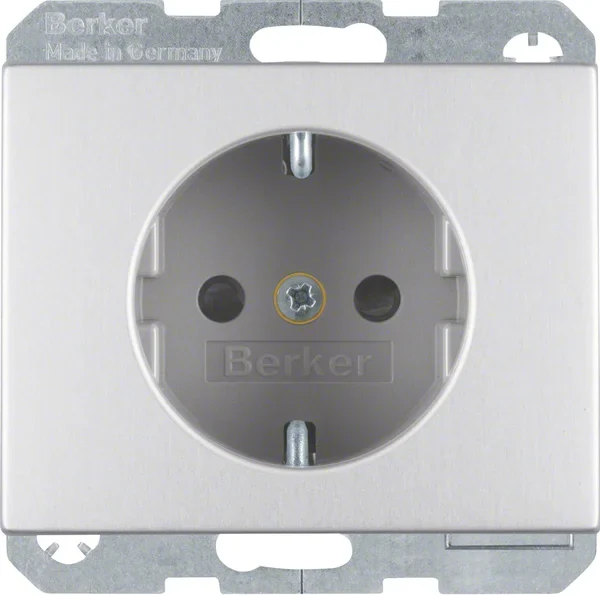 Berker Berker SCHUKO-Steckdose aluminium erhöht Berührg-schutz 41357003
