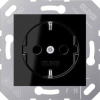 Jung SCHUKO-Steckdose 16A 250V 50x50mm Klappdeckel CD 5120 BF SW