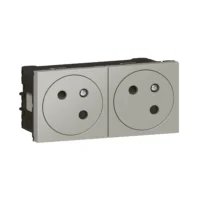 Legrand 079272L LINK 2xSteckdose F/B Standard erhöht Berührungsschutz Mosaic Aluminium