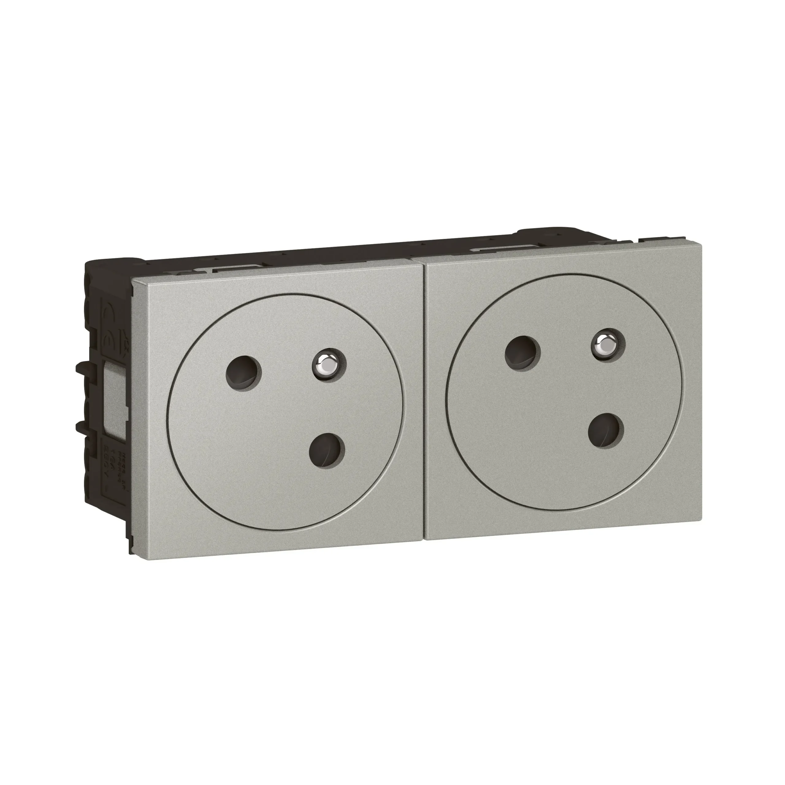Legrand Legrand 079272L LINK 2xSteckdose F/B Standard erhöht Berührungsschutz Mosaic Aluminium