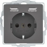 Berker Steckdose SCHUKO/USB Q.x, anthazit samt 48036086