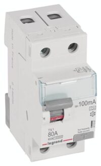 Legrand 411567 TX3 Fi-Schalter 80A 2-polig 100mA Typ A 230VAC 2TE
