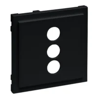 Legrand 765386 SEANO Abdeckung f.3-fach RCA (Cinch)-Anschlussdose Schwarz lackiert