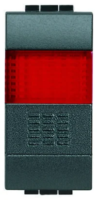 BTicino L4038R Taster 1-polig Schließer mit Leuchtsignal Rot Anthrazit