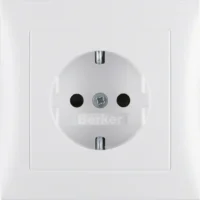 Berker Schuko-Steckdose pws/matt mit Abdeckplatte 47229909