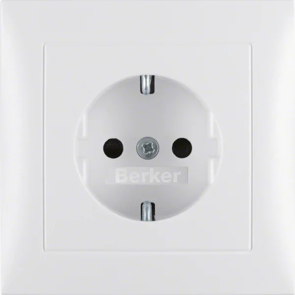 Berker Berker Schuko-Steckdose pws/matt mit Abdeckplatte 47229909