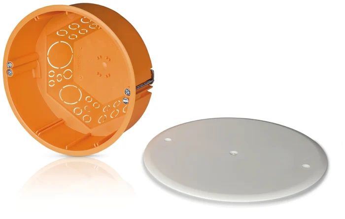 Legrand A01025 Hohlwand Abzweigdose D120mm orange m.Schraubdeckel weiß – Bild 1