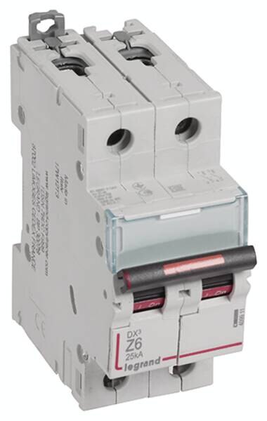 Legrand Legrand 409911 DX3 LS-Schalter Z 6A 2-polig 25kA 400VAC 2TE