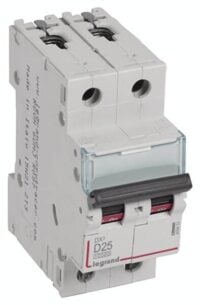 Legrand 409453 DX3 LS-Schalter D 25A 2-polig 10kA 400VAC 2TE