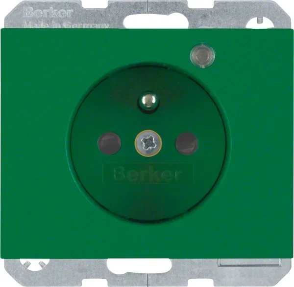 Berker Berker Steckdose Glas gn/gl Kontroll-LED 6765097013