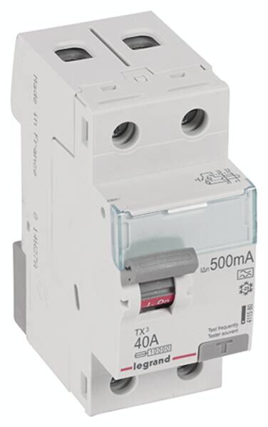 Legrand Legrand 411580 TX3 Fi-Schalter 40A 2-polig 500mA Typ A 230VAC 2TE