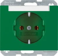 Berker SCHUKO-Steckdose gn mit Beschriftungsfeld 47397013