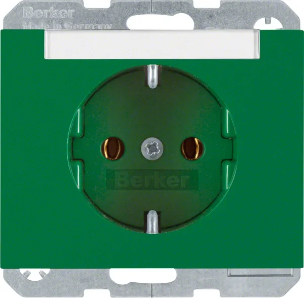Berker Berker SCHUKO-Steckdose gn mit Beschriftungsfeld 47397013