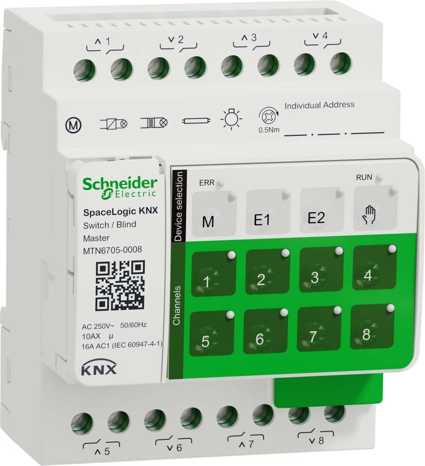 Schneider Schneider MTN6705-0008 SpaceLogic KNX Master Schalter/Jalousie 8-fach