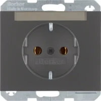 Berker SCHUKO-Steckdose mit Beschriftungsf. 47397006