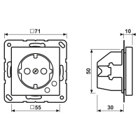 Jung SCHUKO-Steckdose 16A 250V weiß A 521 UF