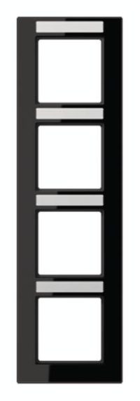 Jung AC584BFNASW Rahmen 4fach Schriftf. senkrecht Serie A creation schwarz