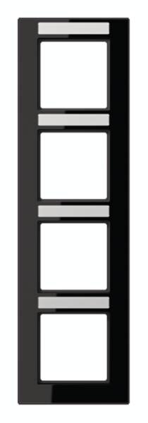 Jung Jung AC584BFNASW Rahmen 4fach Schriftf. senkrecht Serie A creation schwarz