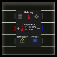 Bild vom Produkt: MDT Tastsensor KNX UP schwarz glänzend 6-fach 6pkt BE-GT2TS.02S