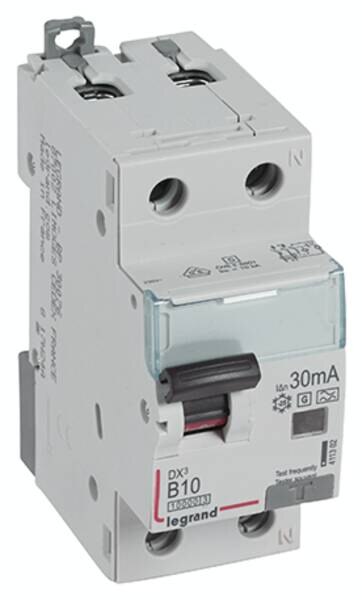 Legrand 411302 DX3 Fi/LS-Schalter B 10A 1P+N 10kA 30mA Typ F-G 230VAC 2TE
