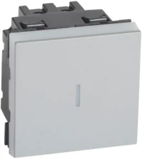 Legrand 079221L MSC Kreuzschalter 10A (SK) 2-modulig beleuchtbar Aluminium