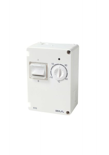 DEVI Allzweckthermostat ws 1W AP IP44 230V DEVIreg 610
