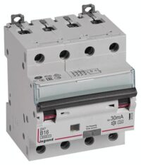 Legrand 411224 DX3 Fi/LS-Schalter B 16A 4-polig 6kA 30mA Typ A 400VAC 4TE