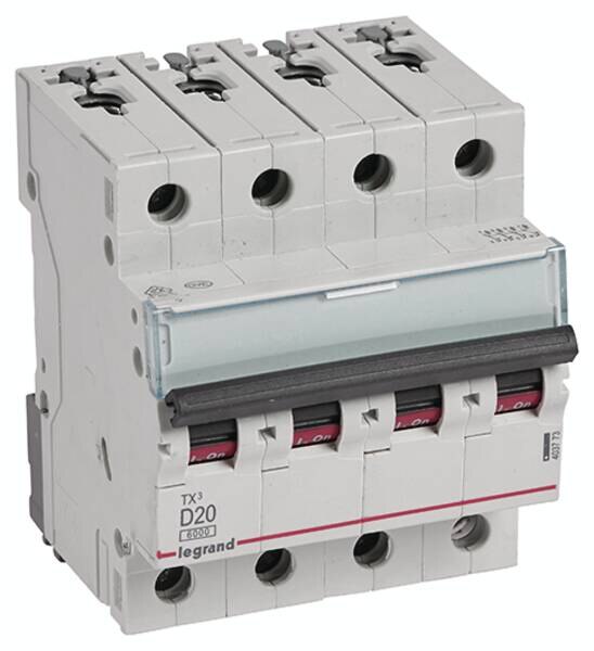 Legrand Legrand 403773 TX3 LS-Schalter D 20A 4-polig 6kA 400VAC 4TE