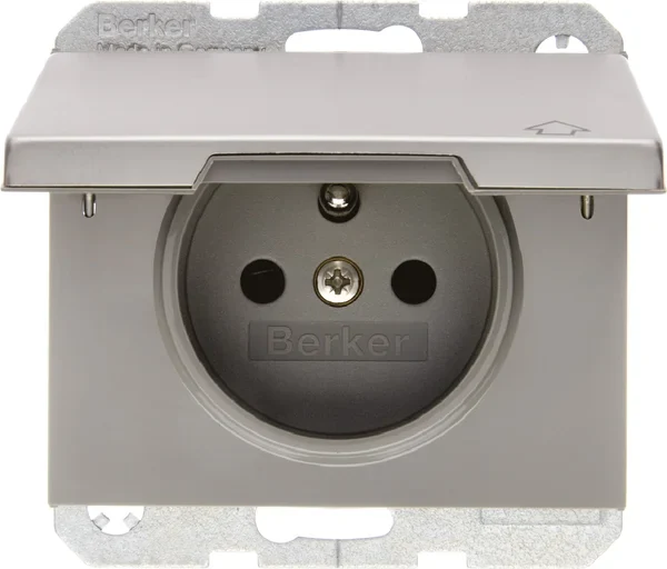 Berker Berker Steckdose mit Schutzkontakt und Klappdeckel 6768777104