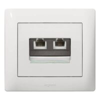 Legrand 777075 Abdeckung VDI 30° flach RJ45 Beschriftung träger Galea ultraweiß
