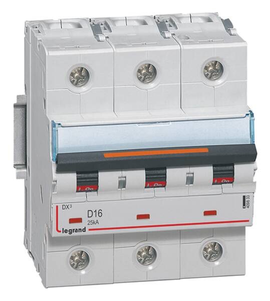 Legrand Legrand 409833 DX3 LS-Schalter D 16A 3-polig 25kA 400VAC 2TE