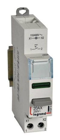Bild vom Produkt: Legrand 412914 CX3 Druckschalter 20A 1S+LED grün 110/400VAC/DC AC-12 1TE