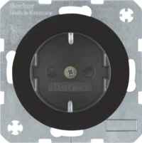 Berker SCHUKO-Steckdose schwarz/glänzend 41232045