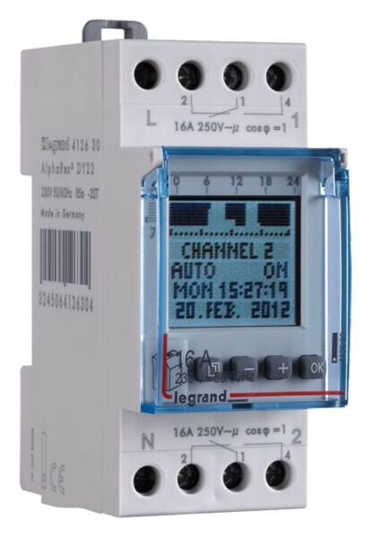 Legrand Legrand 412630 AlphaRex³ DY22 230VAC Jahres+ Wochenschaltuhr mit Astro 2-Kanal