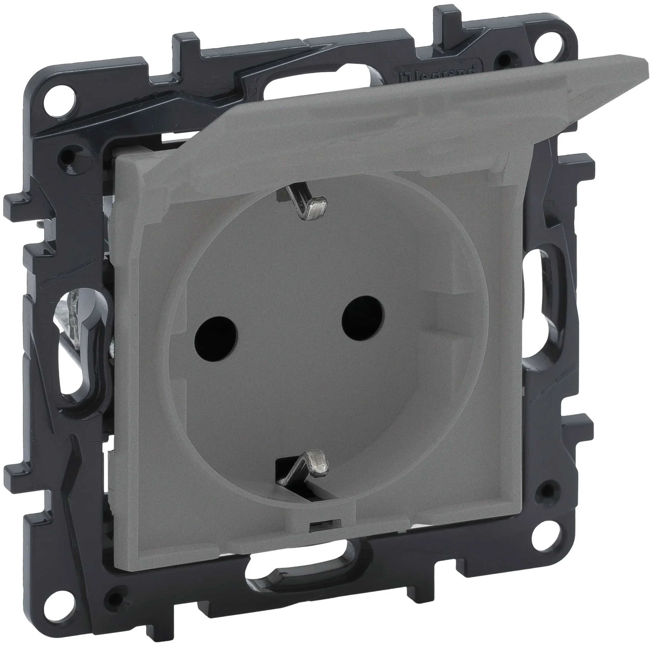 Legrand Legrand 864363 Steckdose Steckklemme Ber. schutz Klappdeckel Niloe Step Aluminium