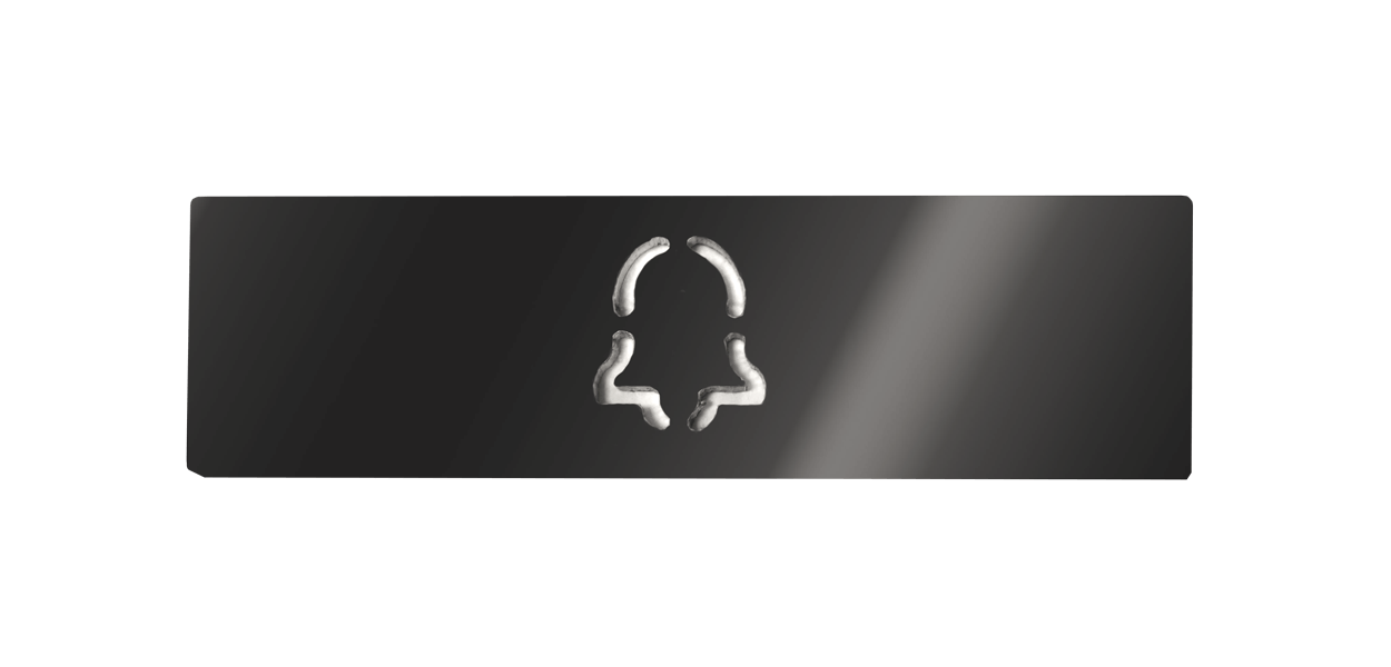Doorbird DoorBird D21x Namensschild für eine Ruftaste, Glockensymbol – Titan-Optik (PVD)
