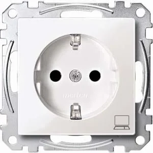 Merten Merten SCHUKO-Steckdose pws/gl Kennz Computer MEG2350-0319