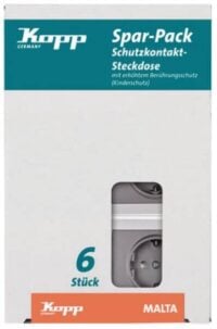 Kopp 923415053 Schutzkontaktsteckdose KS 16A 250V Malta Pack:6 anthrazit-silber