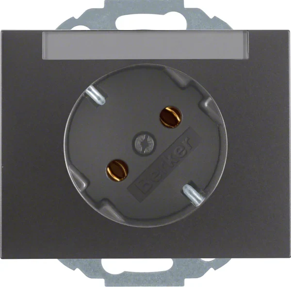 Berker Berker SCHUKO-Steckdose anthrazit/matt 45Gr mit Beschriftungs-feld 47287106