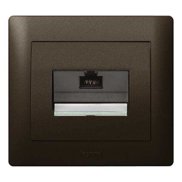 Legrand Legrand 771275 Abdeckung VDI 30° flach RJ45 Beschriftung träger Galea dark bronze