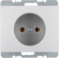 Berker Steckdose aluminium ohne Schutzkontakt 6167157003