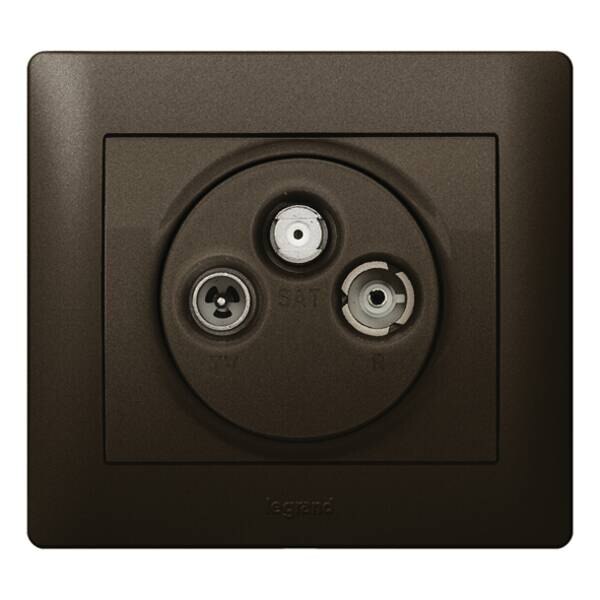Legrand Legrand 771489 Abdeckung Antennen- Steckdose 3-Loch Galea titanium