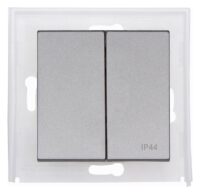 Kopp 493647001 HK07 IP44-Doppel-Flächenwippe Farbe:stahl