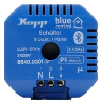 Kopp 864003010 Blue-control Schaltaktor Schalter 1-Kanal 3-Draht mit Bluetooth