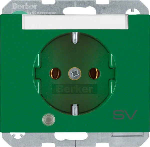 Berker Berker SCHUKO-Steckdose gn/gl Kontroll-LED 41107113