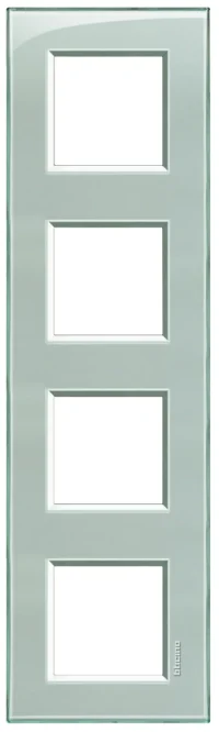 BTicino LNA4802M4KG LivingLight Abdeckrahmen 4-fach 2+2+2+2M Eisgrau