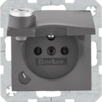 Berker Steckdose mit Erdstift S.1,anthrazit, ma 6765111606