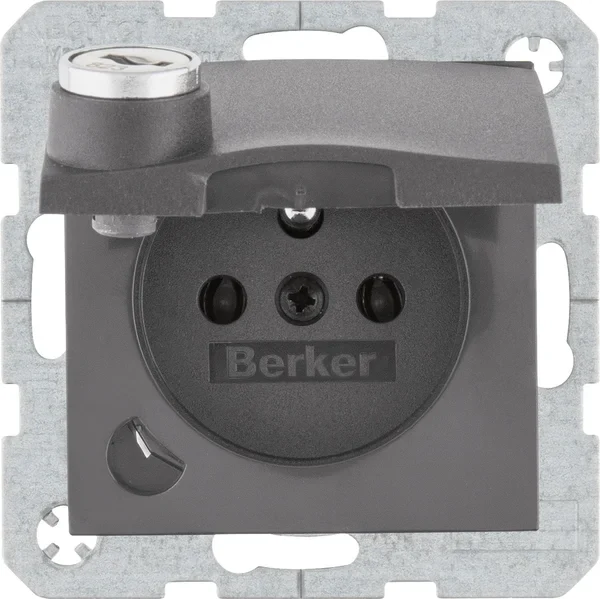 Berker Berker Steckdose mit Erdstift S.1,anthrazit, ma 6765111606