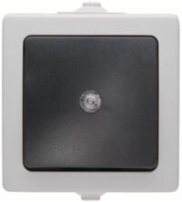 Kopp 566356003 AP-FR Taster mit Linse beleuchtet10AX 250V IP44 Nautic grau