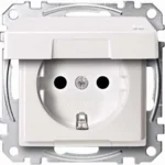 Merten SCHUKO-Steckdose polar weiß mit Klappdeckel IP44 MEG2414-0419